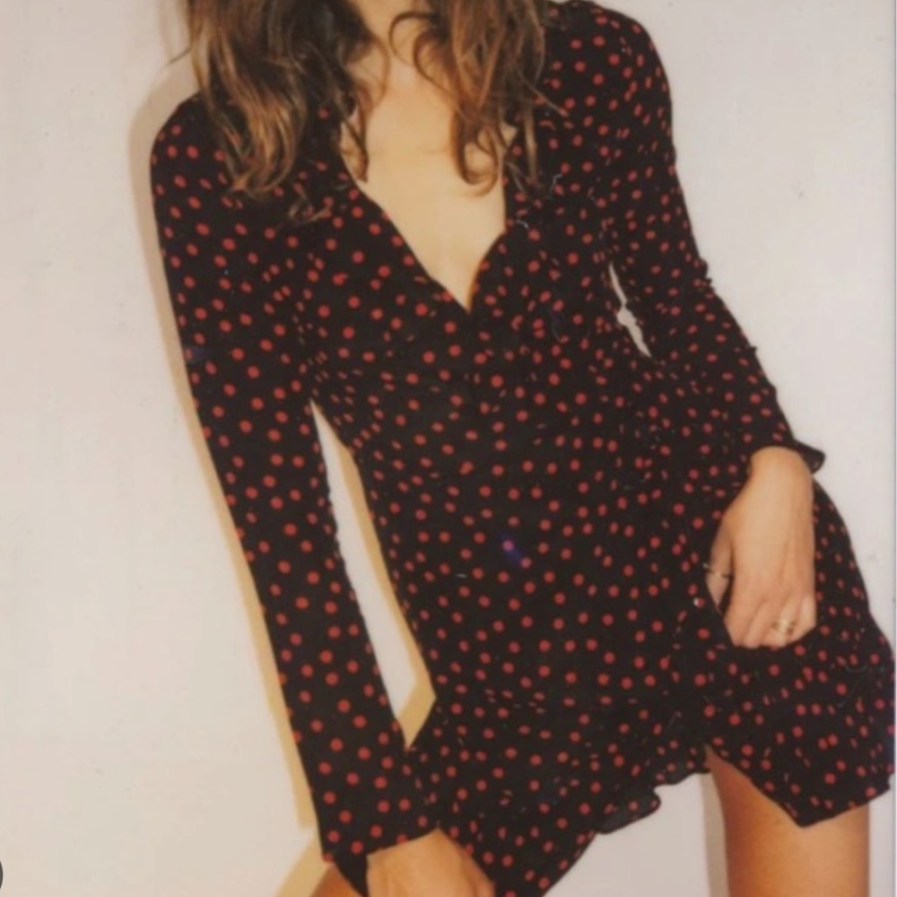 Réalisation Par Alexandra Italia Polka Dot Wrap Dress sz M